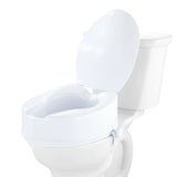 SucceBuy Raised Toilet Seat 5inch Height Raised 300 lbs Screw Rod Locking for Elderly Handicap