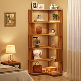Tribesigns 6 Tier Corner Bookshelf, 64.96 Inch Tall Industrial Corner Bookcase