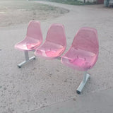 Three-person transparent plastic row chair Square waiting  Hospital bench