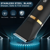 HATTEKER Hair Clipper Professional Trimmer LCD Display Men Hair Cutting Machine Washable Barber Clipper