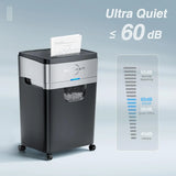 20-Sheet Heavy Duty Paper Shredder, 60 Mins Continuous, Ultra Quiet 60dB