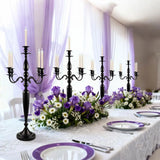 5 Arms Black 28.54 inch Tall Candlestick Holders for Party