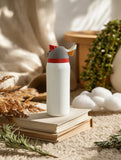 Owalaa creamy white 32oz/945ml stainless steel insulated water bottle with straw