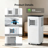 10000 BTU Portable AC with Cool, Dehumidifier,for Rooms Up to 450 Sq. Ft.,