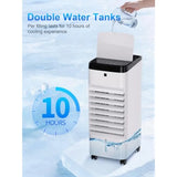 Portable evaporative air cooler for bedroom and office use, plastic housing