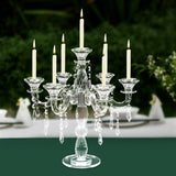  European Glass Candle Holder 7-Arm Candlestick for Holiday & Home Decor