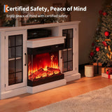 59"/75" Farmhouse Electric Fireplace TV Stand 12 Color 3D Realistic Flame