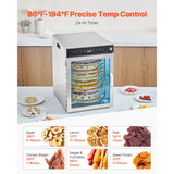 SucceBuy Rotary Food Dehydrator Machine 12 Stainless Steel Trays 800W with Adjustable Temperature & 24-Hour Timer for Jerky Meat