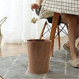 Stackable Wastebasket, Natural Wood Garbage Recycling Bin for Bathrooms, Kitchens