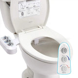 Toilet Seat Bidet with Self Cleaning Dual Nozzle, Hot and Cold Water Spray Non-Electric Mechanical