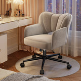 Vanity Chair with Wheels & Back,Vanity Chair Adjustable Height Comfy Desk Chairs for Makeup