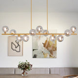 11-Light Linear Chandelier Bubble Chandelier Height Adjustable Chandeliers for Dining