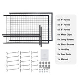 SucceBuy Grid Wall Panels Tower Wire Gridwall Display Racks Double Side Gridwall Panels for Art Craft Shows