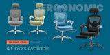 MCQ High Back Ergonomic Reclining Gaming Office Chair with Lumbar Support Pillow Mesh Swivel Rolling Rocking
