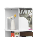 4 Tier Rotating Bookshelf 360° Spinning Display Rack with Wheels