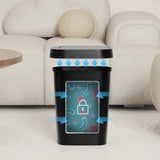 Small Trash Can with Lid, 2.6 Gallon Slim Garbage Bin for Bathroom, Bedroom, Office, Kitchen