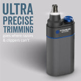Titanium Edge Ear and Nose Trimmer Dual Rotary Blade Heads with Light Water Resistant Travel Friendly Durable