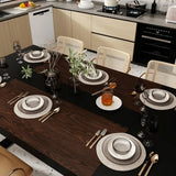 86.6" W Dining Table for 8-10 People, Versatile Modern Wooden Dinner Table Kitchen Table for Dining Room Conference Room