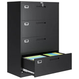 4 Drawer Metal Filing Cabinet with Lock Home Office Storage Letter/Legal