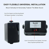 Herdio 3.5'' 2PCS Passive Outdoor Speakers Wired Waterproof 200W 3 Way Premium Mountable Wall Mount