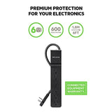 Power Strip Surge Protector with 6 AC Multiple Outlets for Home Office