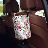 Leopard Print Collapsible Car Trash Bin With Strap – Leakproof Multipurpose Automotive Waste Container