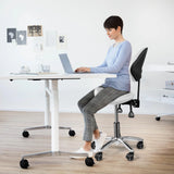 Saddle Chair with Back Support | Rolling Adjustable Esthetician Chair with Wheels | Heavy-Duty Massage Stool