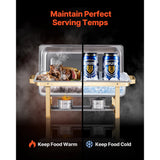 SucceBuy 4 Pack Chafing Dish Buffet Set Stainless Steel Chafer w/2 Full Size & 4 Half Size Pans