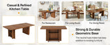 Tribesigns Dining Table for 6 to 8, 63-Inch Rectangular Wooden Kitchen Table with Storage