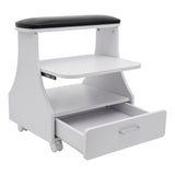 3-tier Foot Rest Manicure Stool Pedicure Cart Footbath Trolley with 4 Casters for Beauty Salon