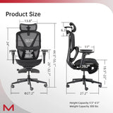 Ergonomic Office Chair with Footrest,Office Chair with 136° Recline, Ergonomic Desk Chair