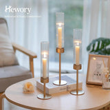 Set of 3 Tall Taper Candlestick Holders for Table Centerpiece Wedding Decor