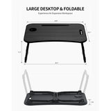 Bed Desk, Foldable Lap Desk, Portable Lap Table, Laptop Stand with Cup Holder