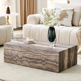 Rectangle Faux Marble Coffee Table MDF Living Room Tea Center TV Table
