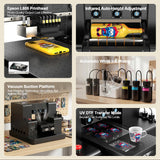A3 A4 UV Flatbed Printer Epson L805 Rotary Printer for Bottles Phone Case UV DTF AB Film Printing Machine USA/EU/MX Warehouse