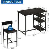 Dining Table Set for 2,3 Piece Kitchen Table Set with PU Cushion Chairs