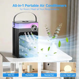 4 in 1 Evaporative Air Cooler with 1200ML Tank, Queit Cooling Fan w/ Remote