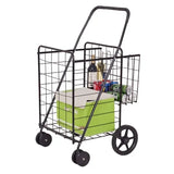Jumbo Basket Folding Shopping Cart With Swiveling Wheels