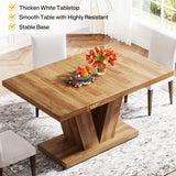 Tribesigns 47-Inch Dining Table for 4-6, White Kitchen Dinner Table