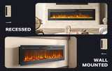 50/60-inch Smart Electric Fireplace Heater with Realistic Flame