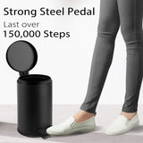 TIPGO 1.2 Gallon Small Trash Can with Lid 4.5L Mini Step Bin Stainless Steel