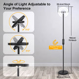 Modern Standing LED Floor Lamp with 2 Rotatable Lights, Remote & Touch Control