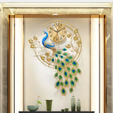 Creative Metal Wall Clock Modern Style Wall Watch Clock Peacock Shaped
