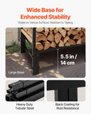 Firewood Rack with Waterproof Cover, 4 ft Outdoor Firewood Holder
