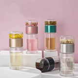 Tea Water Bottle High Borosilicate Glass Double Layer Tea Water Cup Infuser