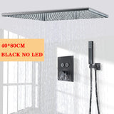 Nickel/Chrome/Black LED 40cm/80cm rectangular brass shower nozzle faucet bathroom accessories