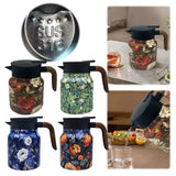 1000ml Vintage Floral Tea Kettle Stainless Steel Insulated Tea Pot Built-in Infuser