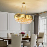 Gold Modern Crystal Chandeliers for Dining Room 8-Light Gold Chandelier Living Room