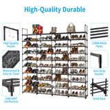 10 Tiers Extra Large Shoe Rack  for 80 Pairs & Boots with Hooks for Closet