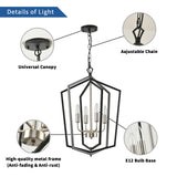 4 Light Luxury Chandeliers Farmhouse Industrial Pendant Lighting Classic Lantern